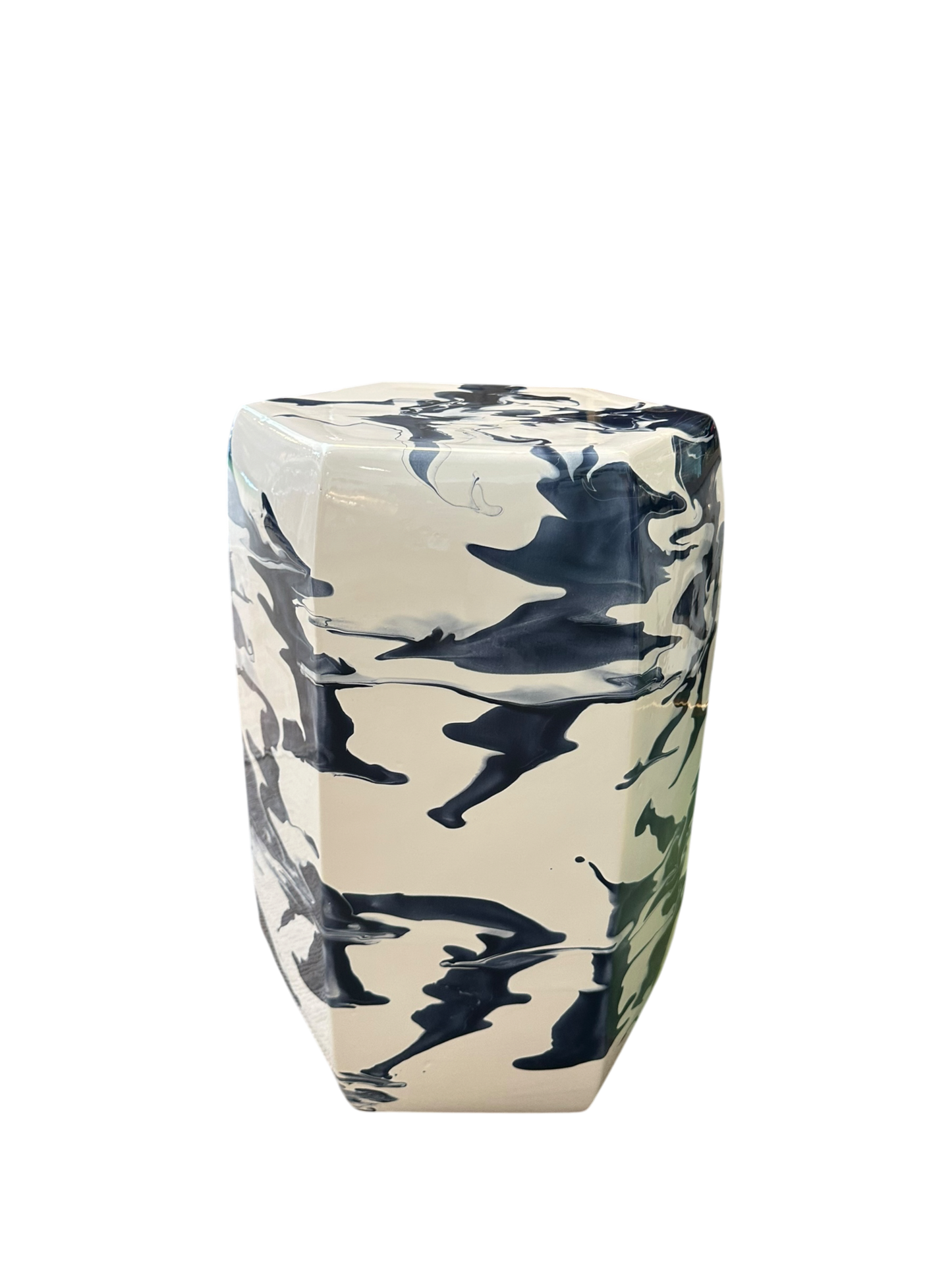 Hexagonal Geode Stool - Navy