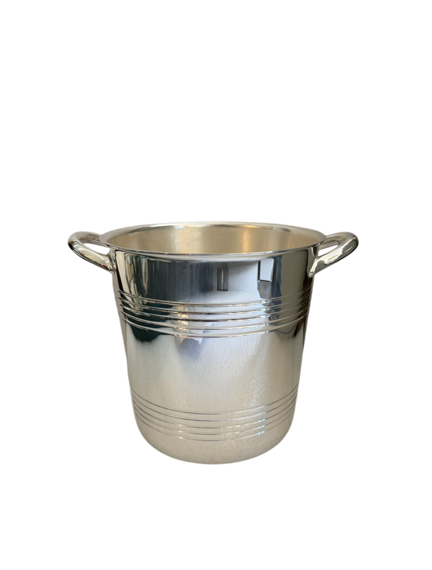 Vintage Ice Bucket w/ Ribbed Bands