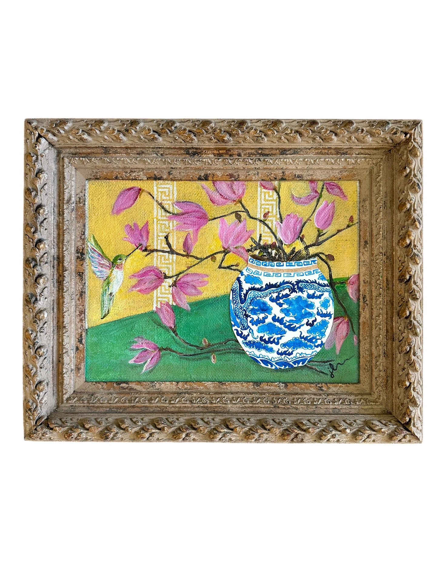 Jenn Leverett Art - Japanese Magnolia in Decoupage Pot