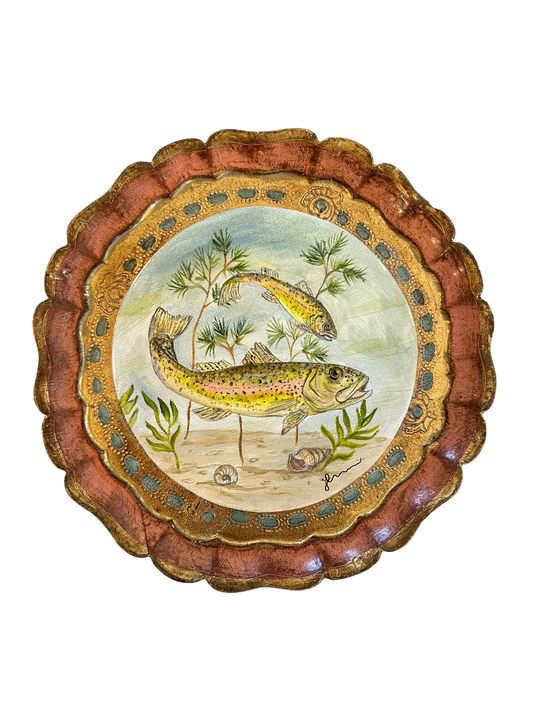 Jenn Leverett Art - Rainbow Trout on Florentine