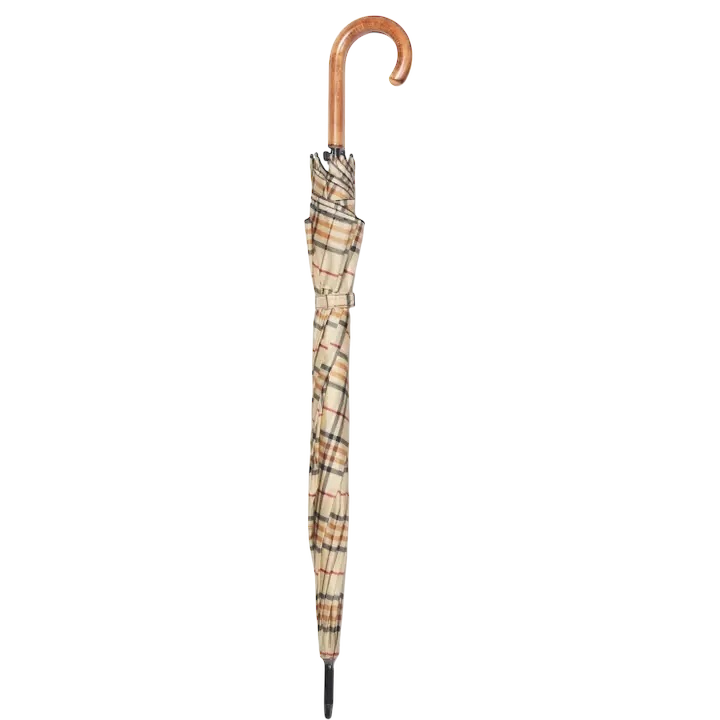 Tan Tartan Maple Crook Umbrella I