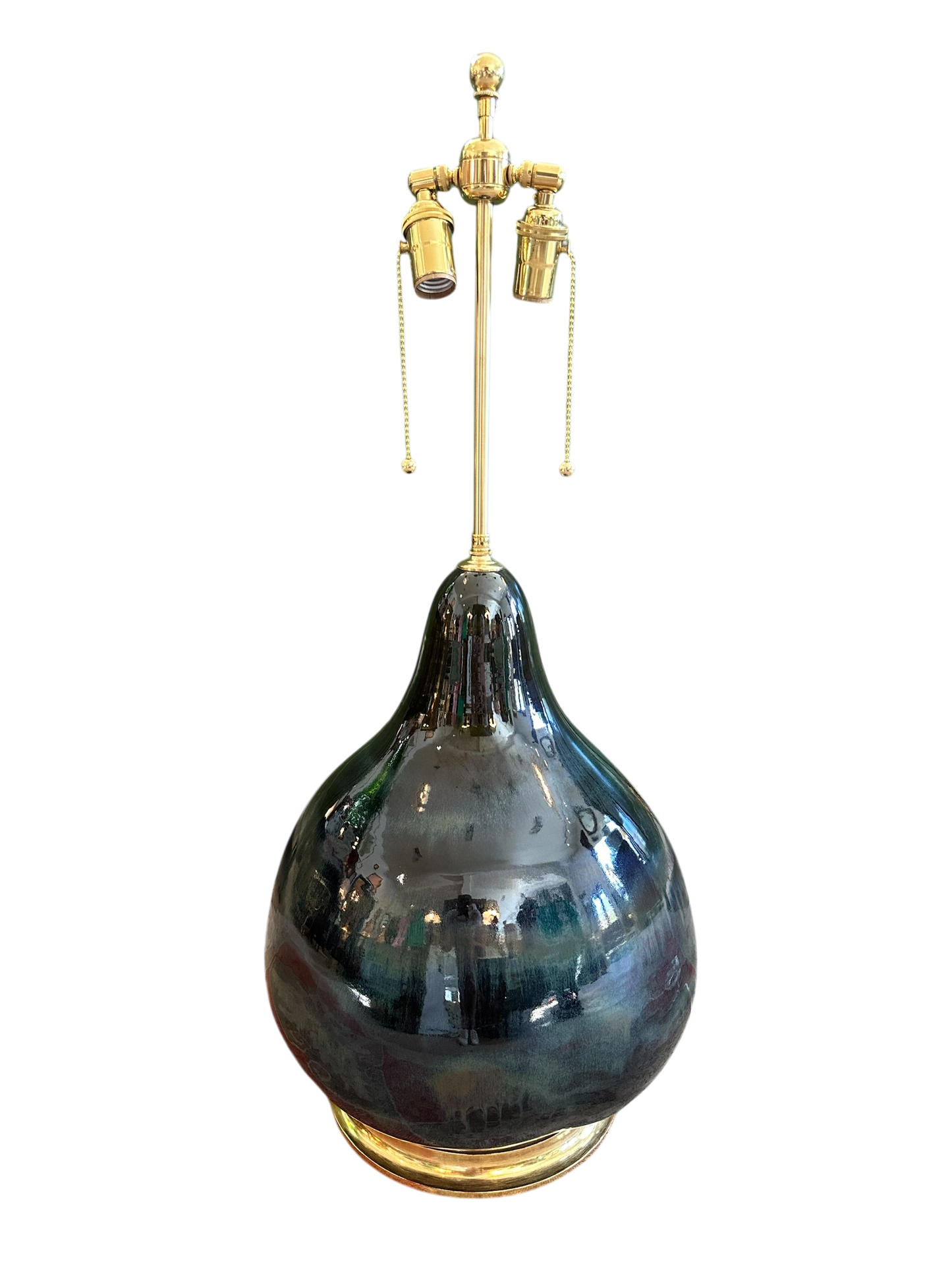 Christopher Spitzmiller Pear Gourd Lamp in Alligator