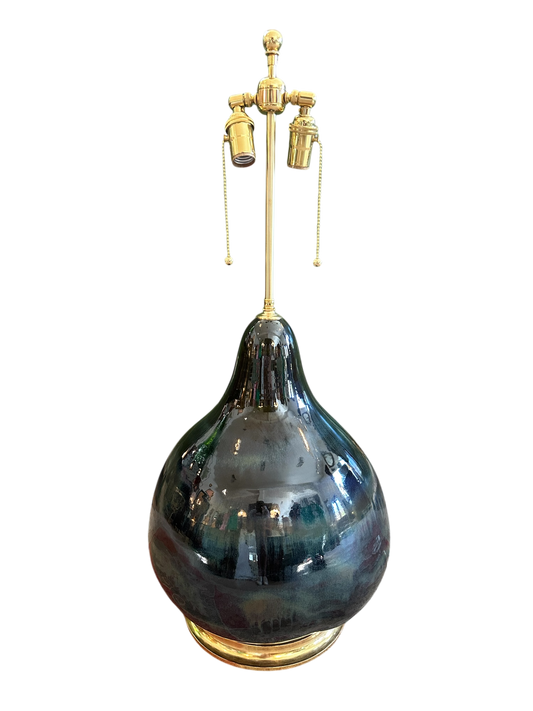 Christopher Spitzmiller Pear Gourd Lamp in Alligator