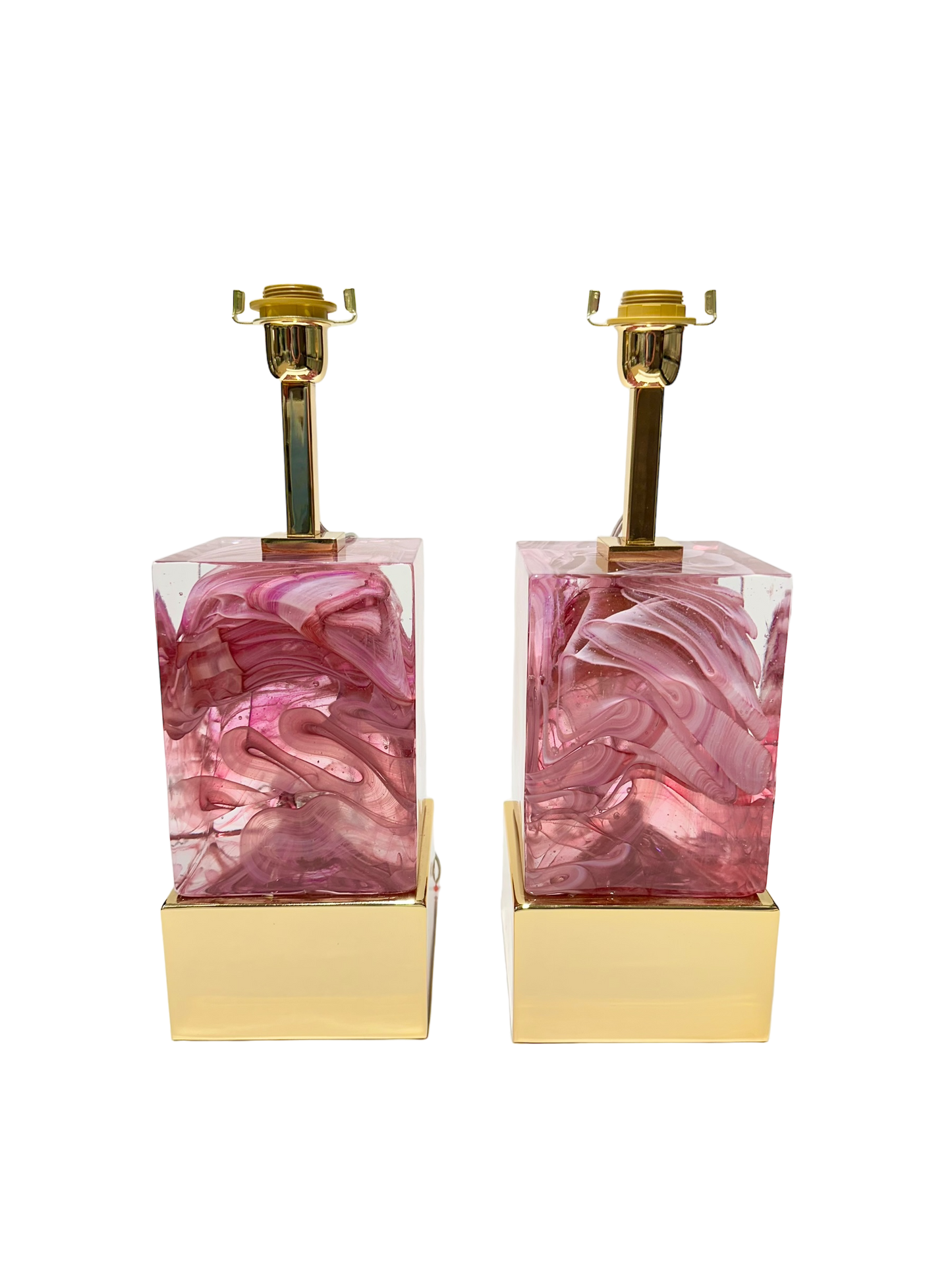 Murano Block Lamp in Pink