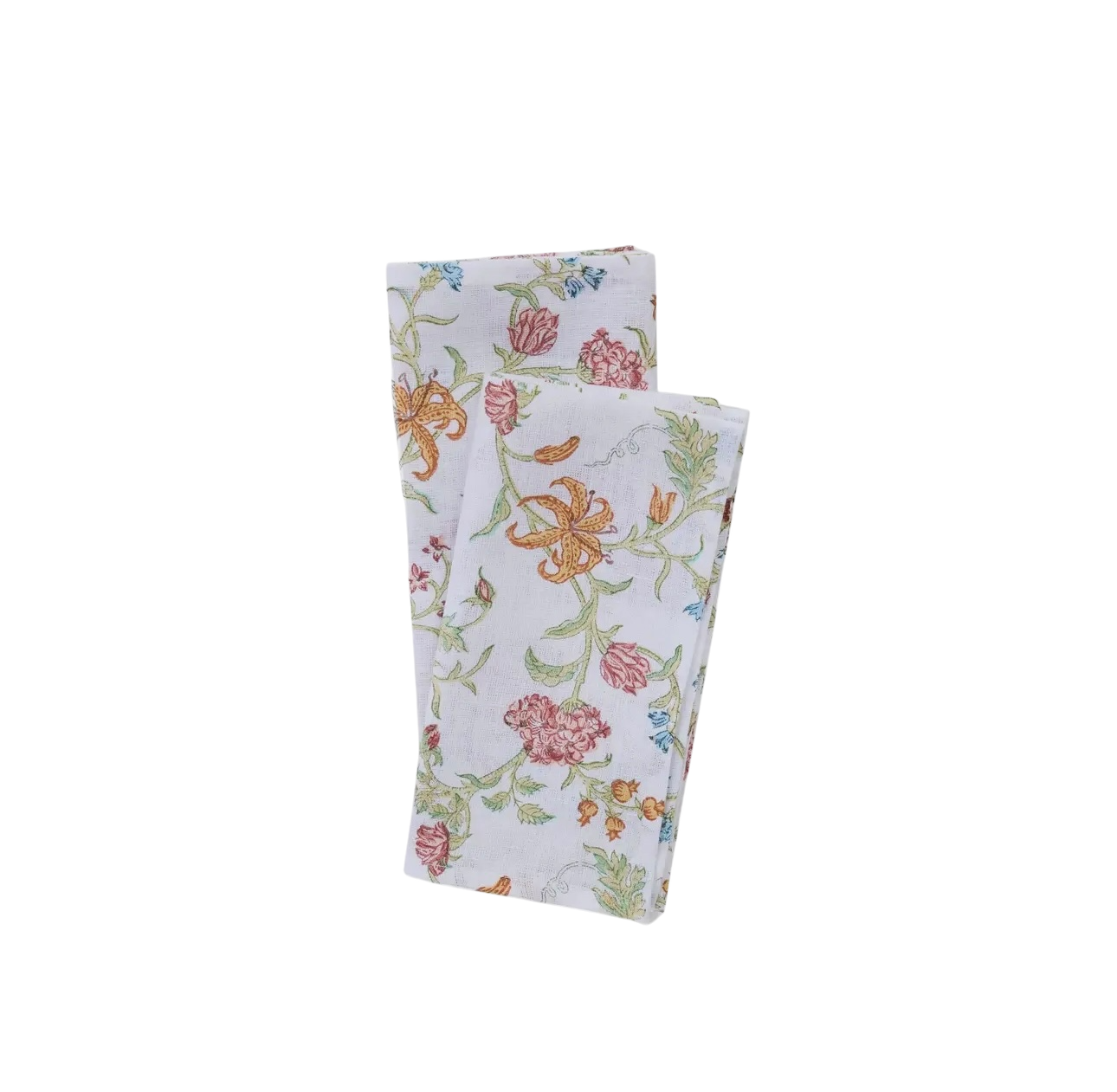 Block-Printed Linen Napkin Set of 2