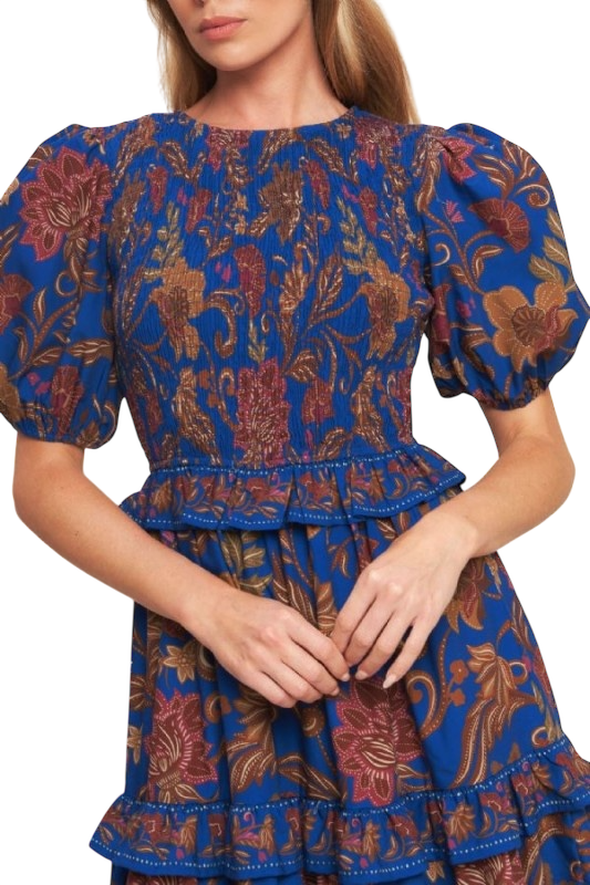 Navy Autumn Leaves Maxi