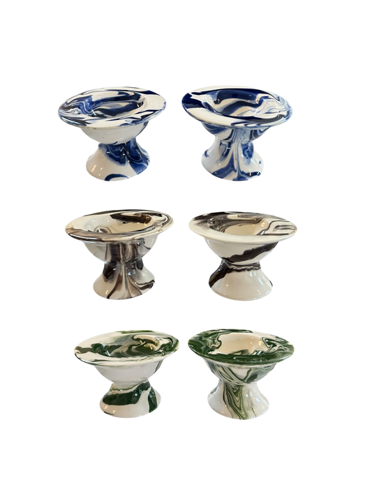 Marble Pair of Salt Cellars