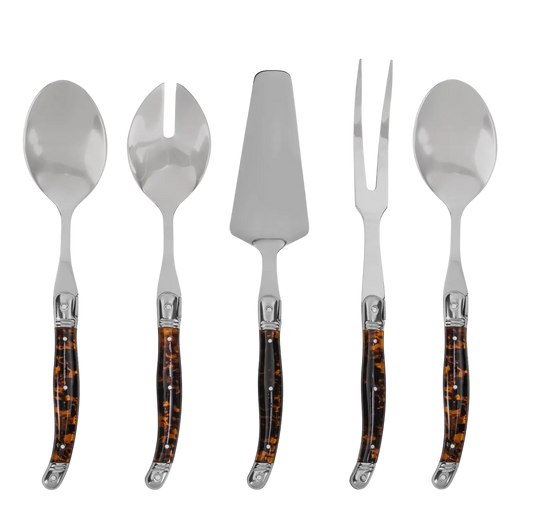 5-Piece Laguiole Tortoise Shell Hostess Set