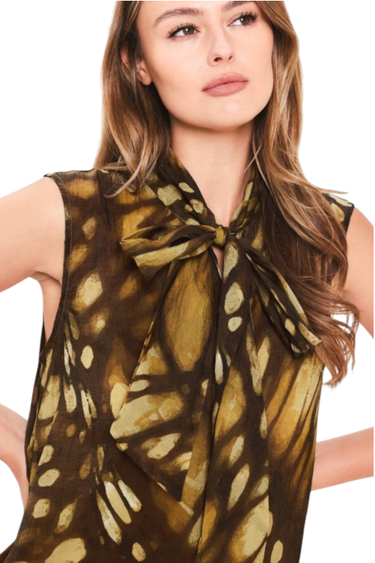 Abstract Butterfly Sleeveless Top