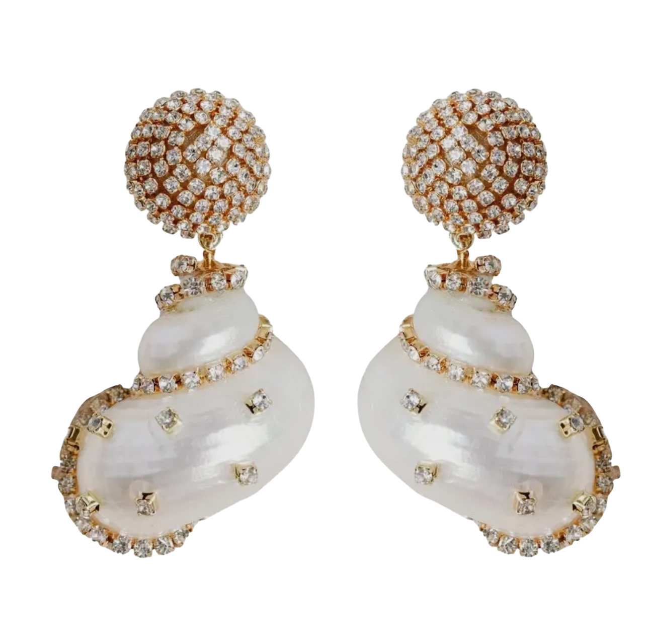 Rhinestone Wrapped White Shells