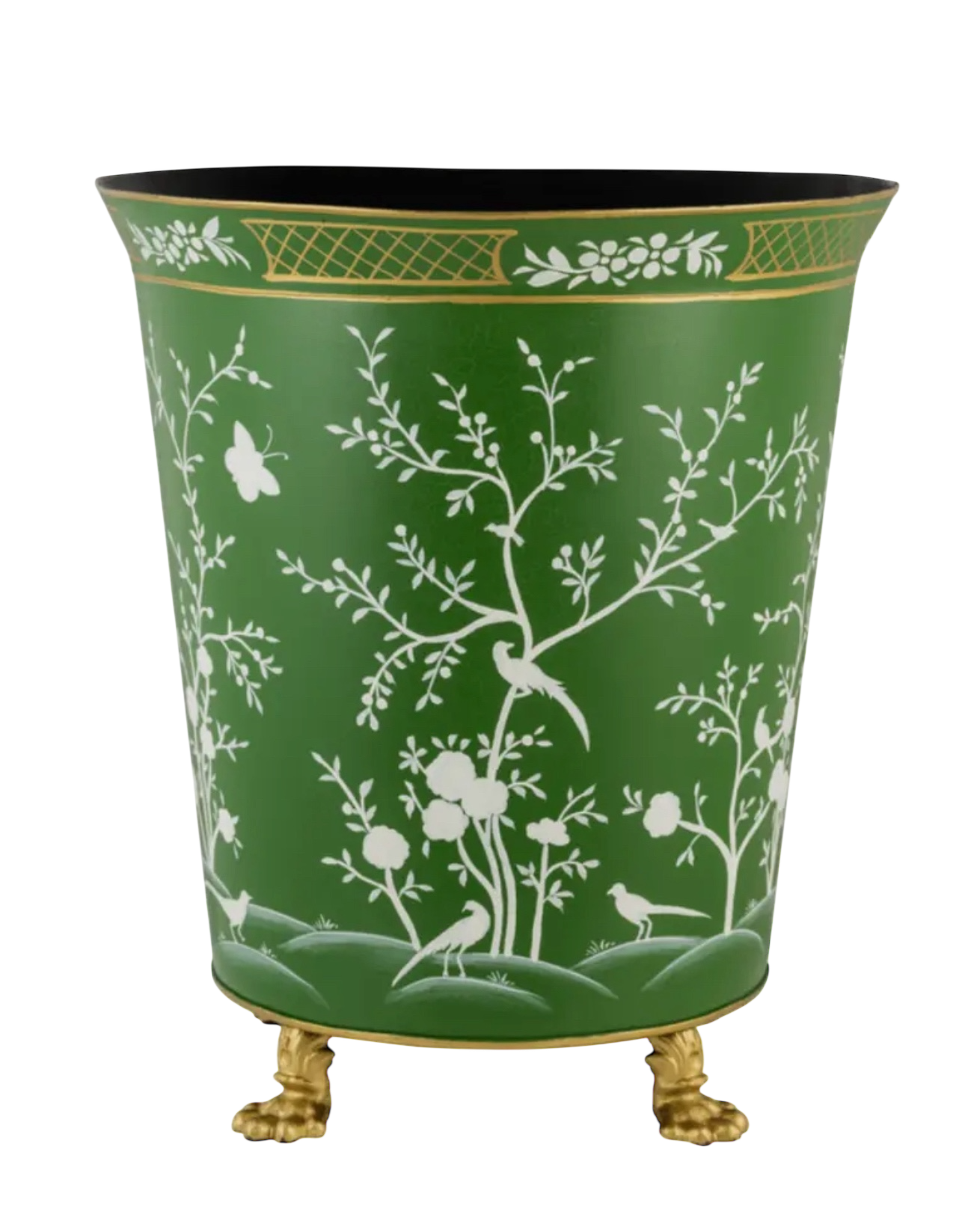 Moss Green & White Chinoiserie
Footed Planter