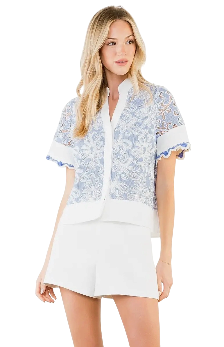 Lace Detail V-Neck