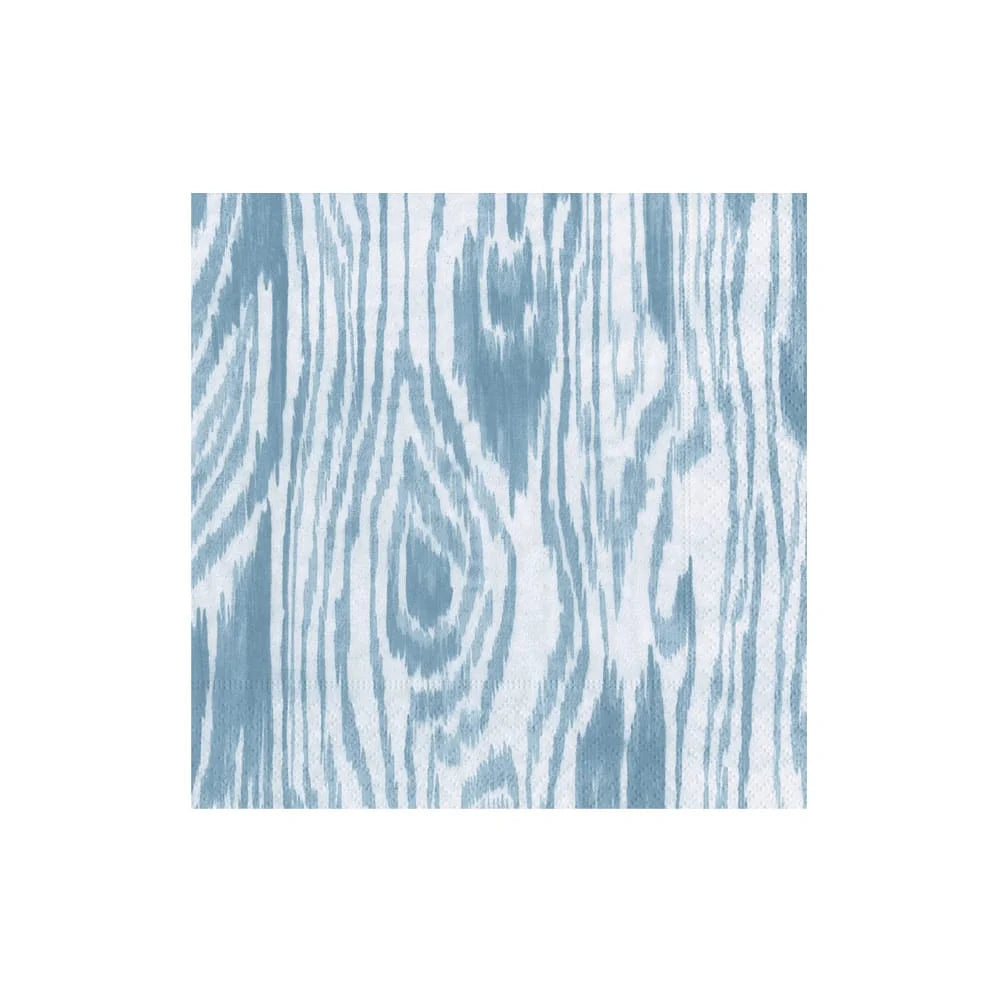 Woodgrain Stone Blue Cocktail Napkin - 20