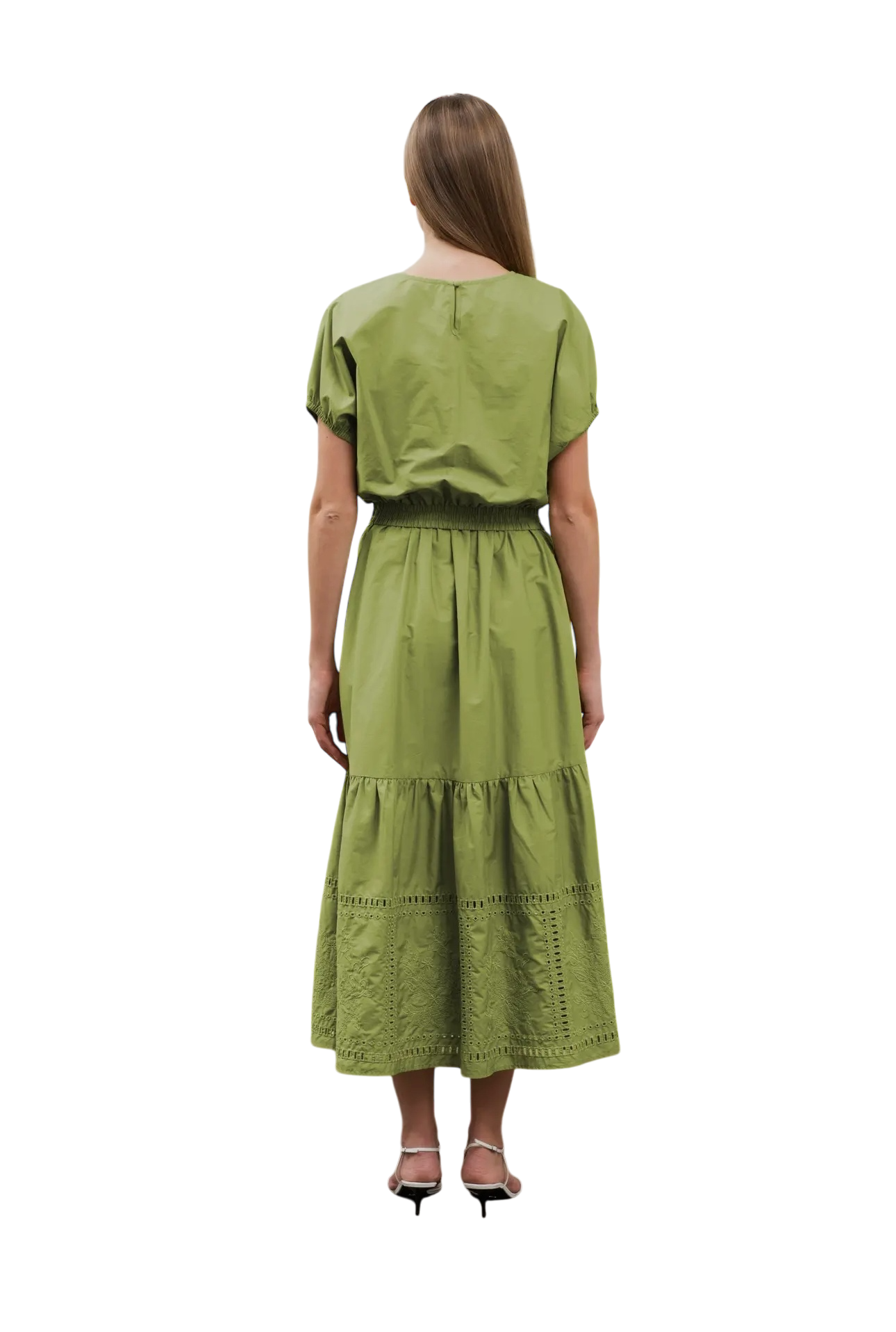 Eyelet Detail Skirt in Green