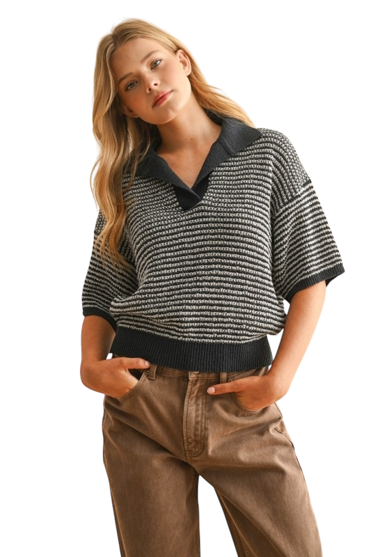 Collared Knit Top - Two Colors!