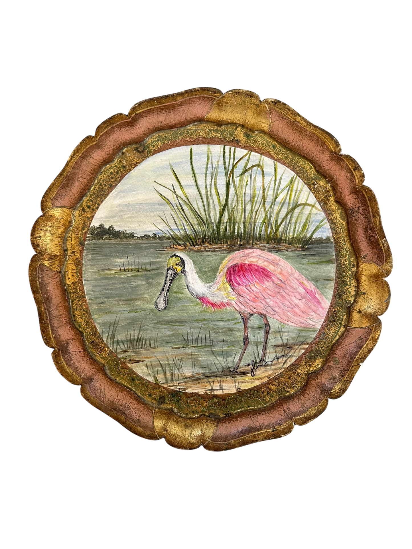 Jenn Leverett Art - Spoonbill on Florentine