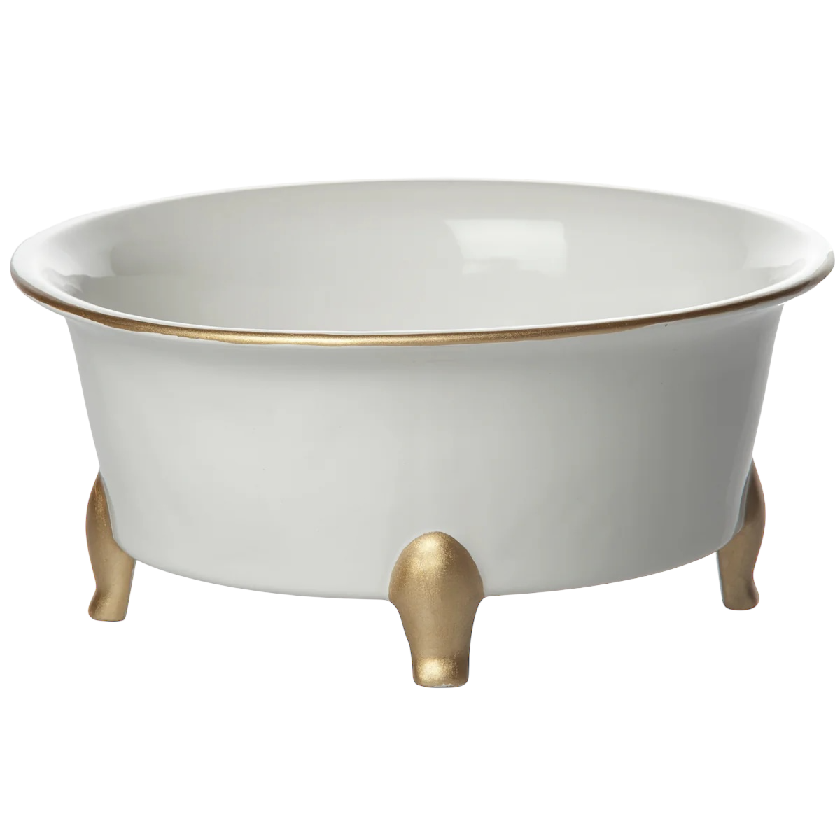 White / Gold Footed Bowl