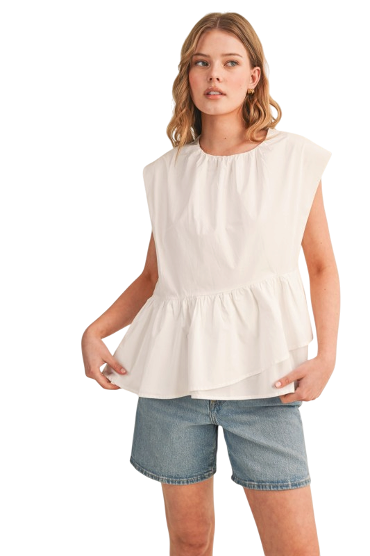Ruffled Hem Peplum Top