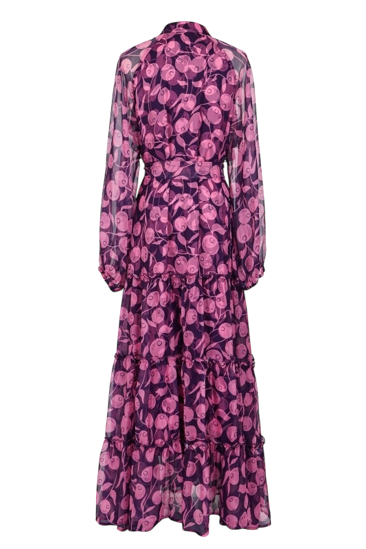 Embellished Abstract Sheer Maxi