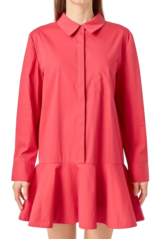 Collared Flare Skirt Dress