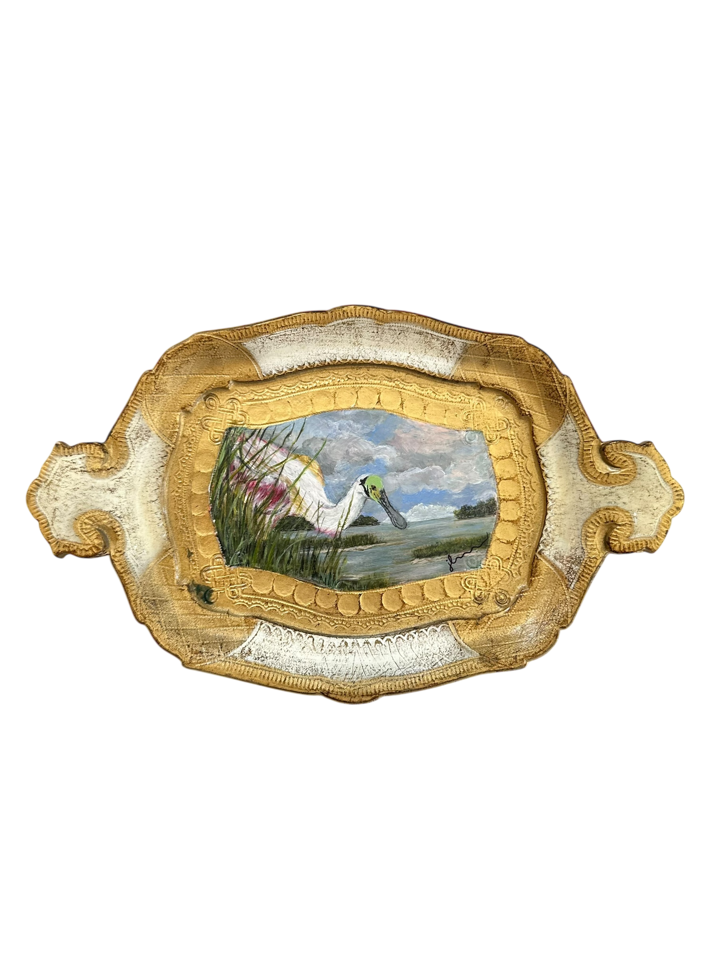 Jenn Leverett Art - Spoonbill on Florentine