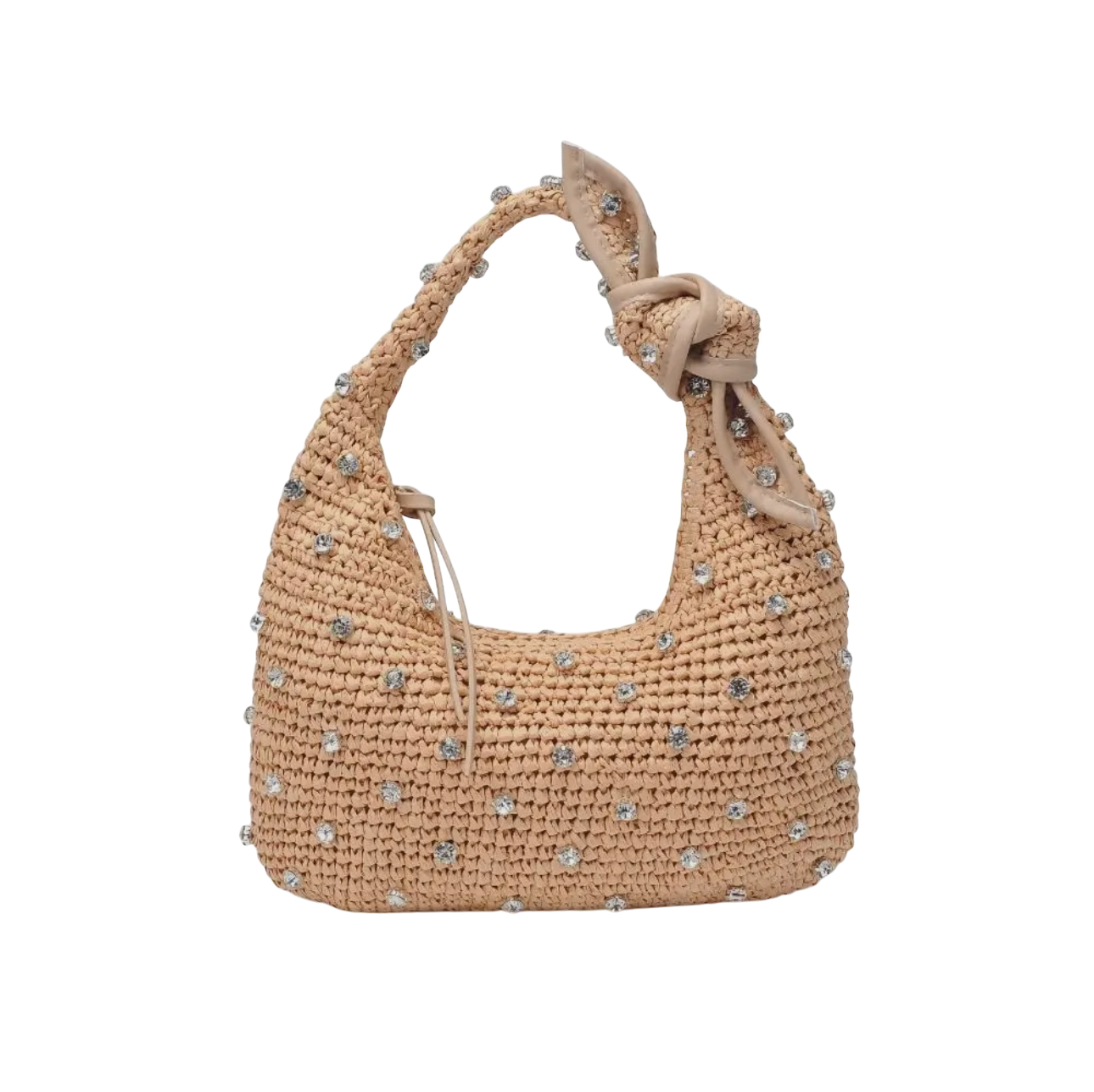 Raffia & Rhinestone Knot Bag
