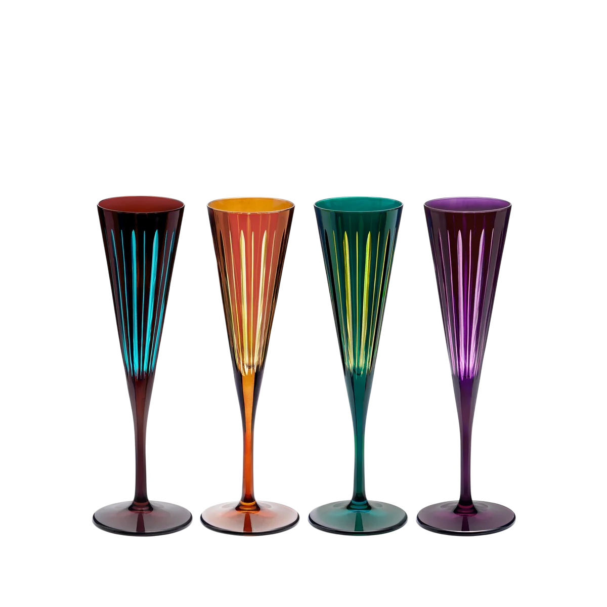 Prism Champagne Flutes - Assorted (Set of 4)