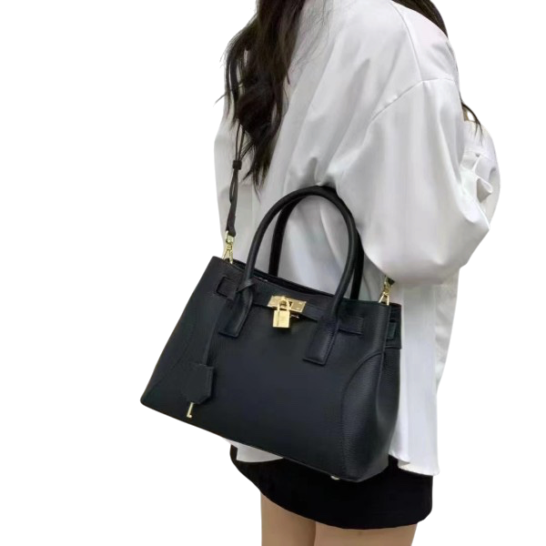Leather Top Handle Bag - Two Colors