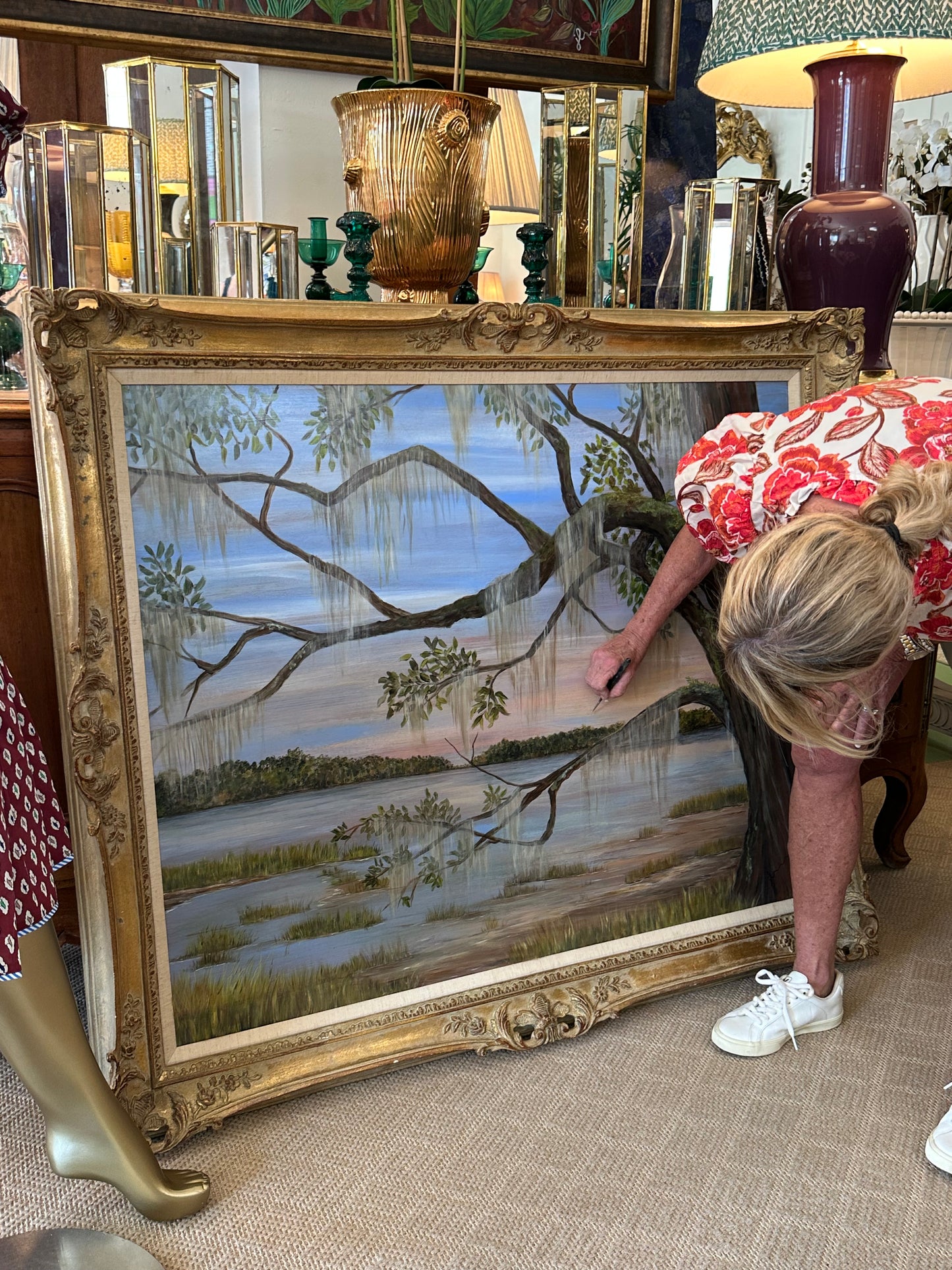 Jenn Leverett Art - 46” x 52” Framed Live Oak Landscape