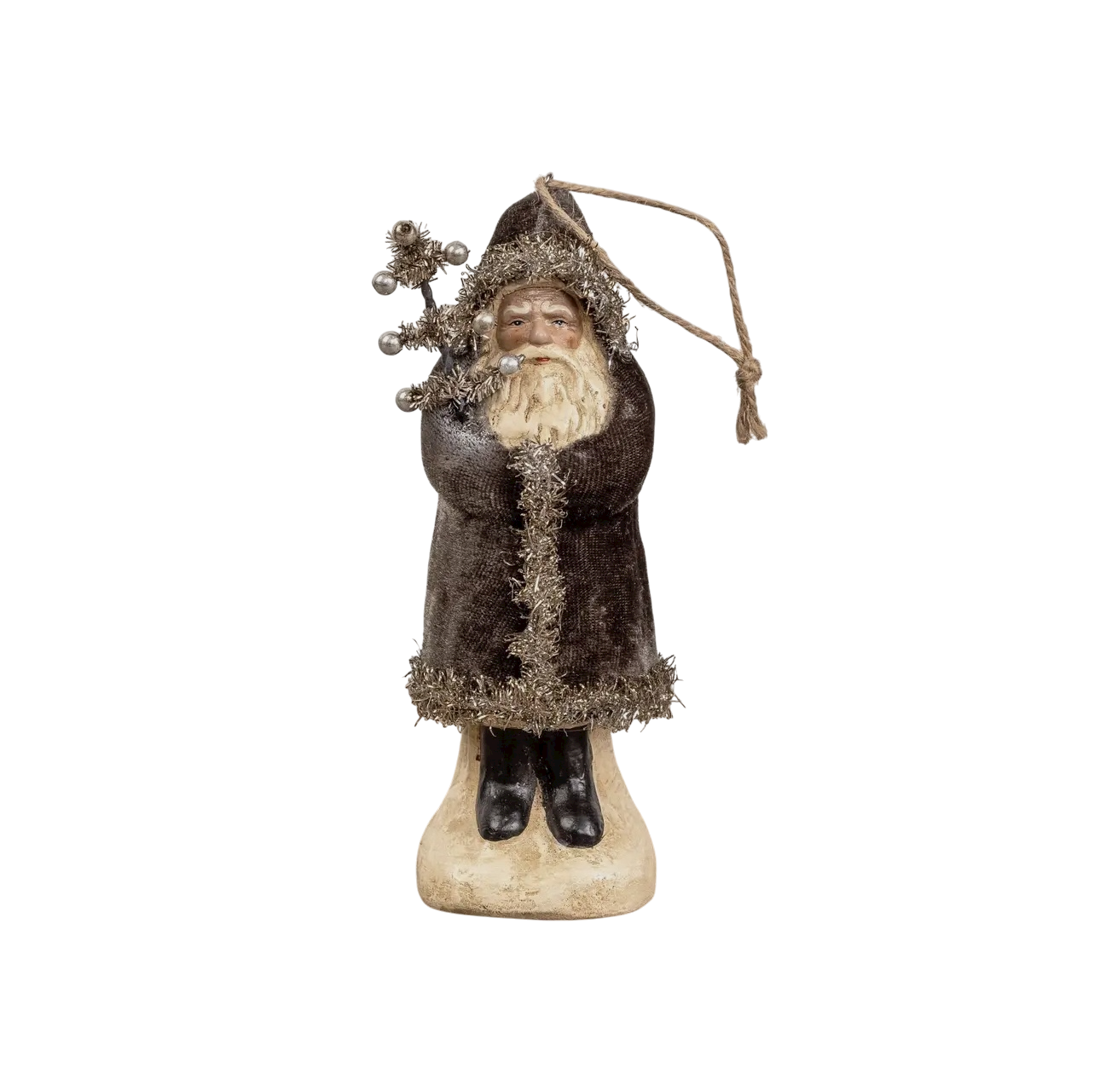 Charcoal Velvet Belsnickle Ornament