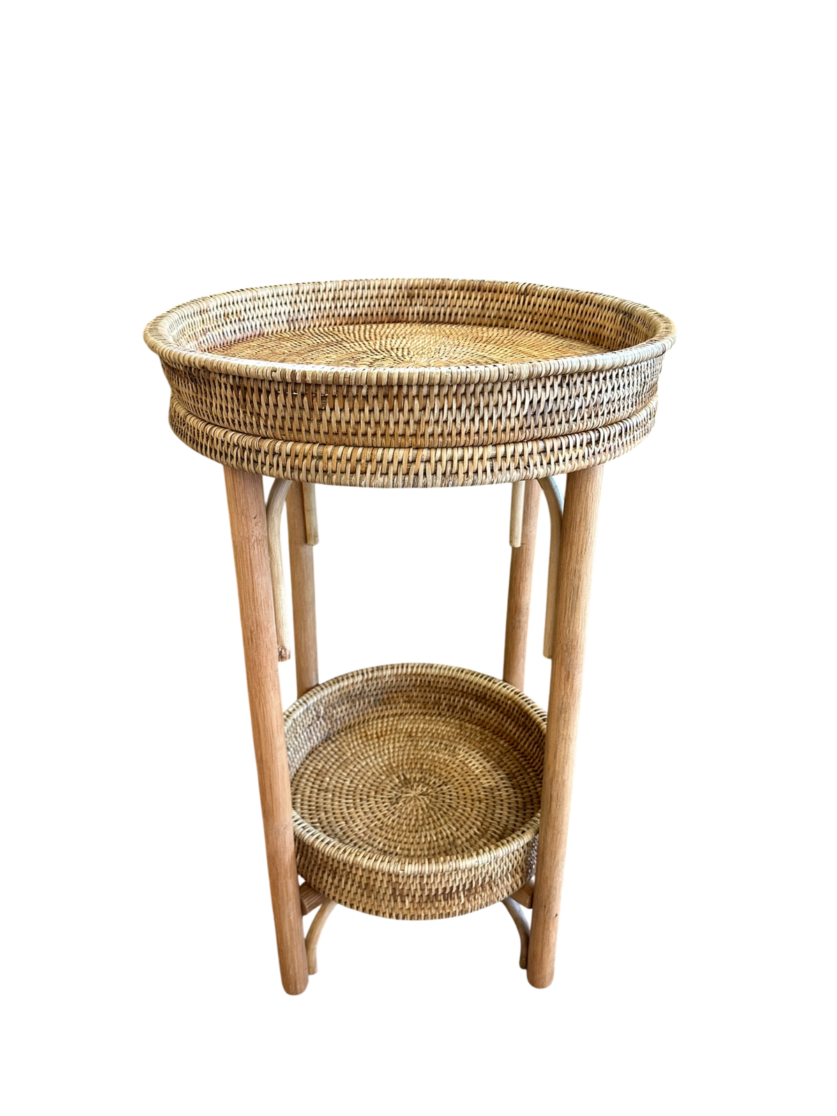 Round Side Table with Tray Top