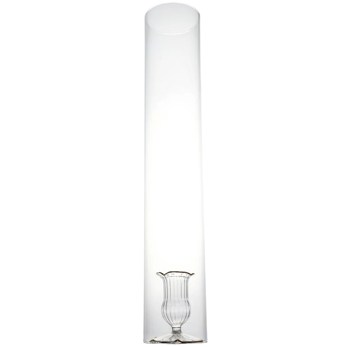 2 Piece Candleholder, Gold Trim, w/ Cylinder