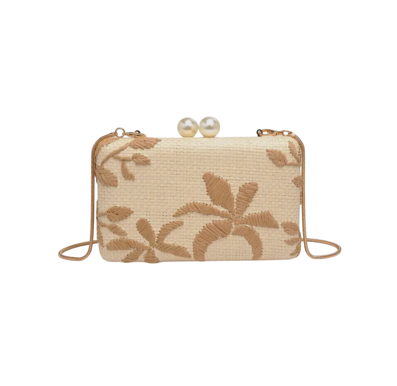 Palms Straw Woven Clutch