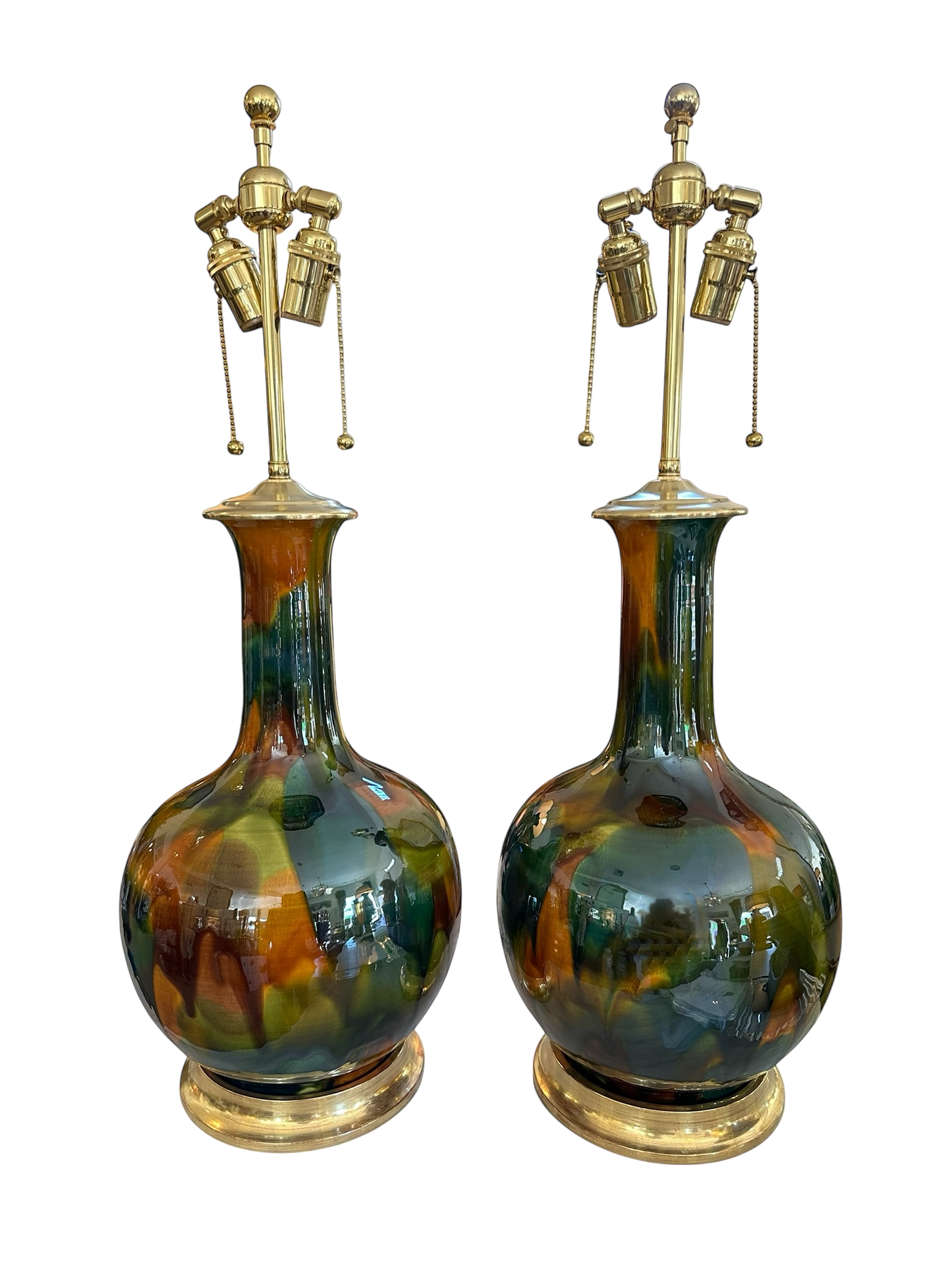 Large Single Gourd Lamp in Mallard