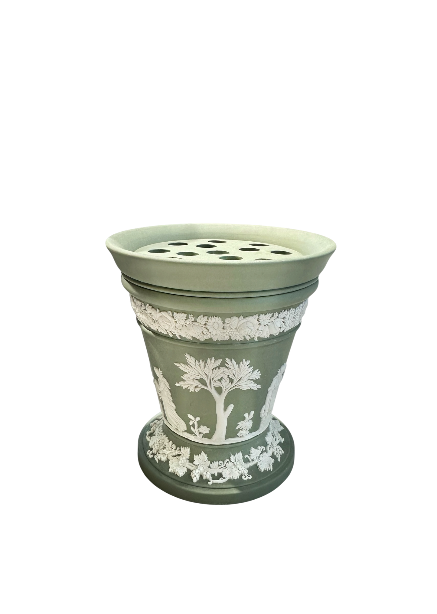 Celadon Vase w/ Frog - Jasperware by Wedgwood