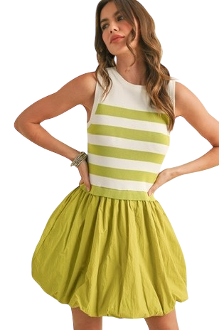 Bubble Hem Mini in Lime