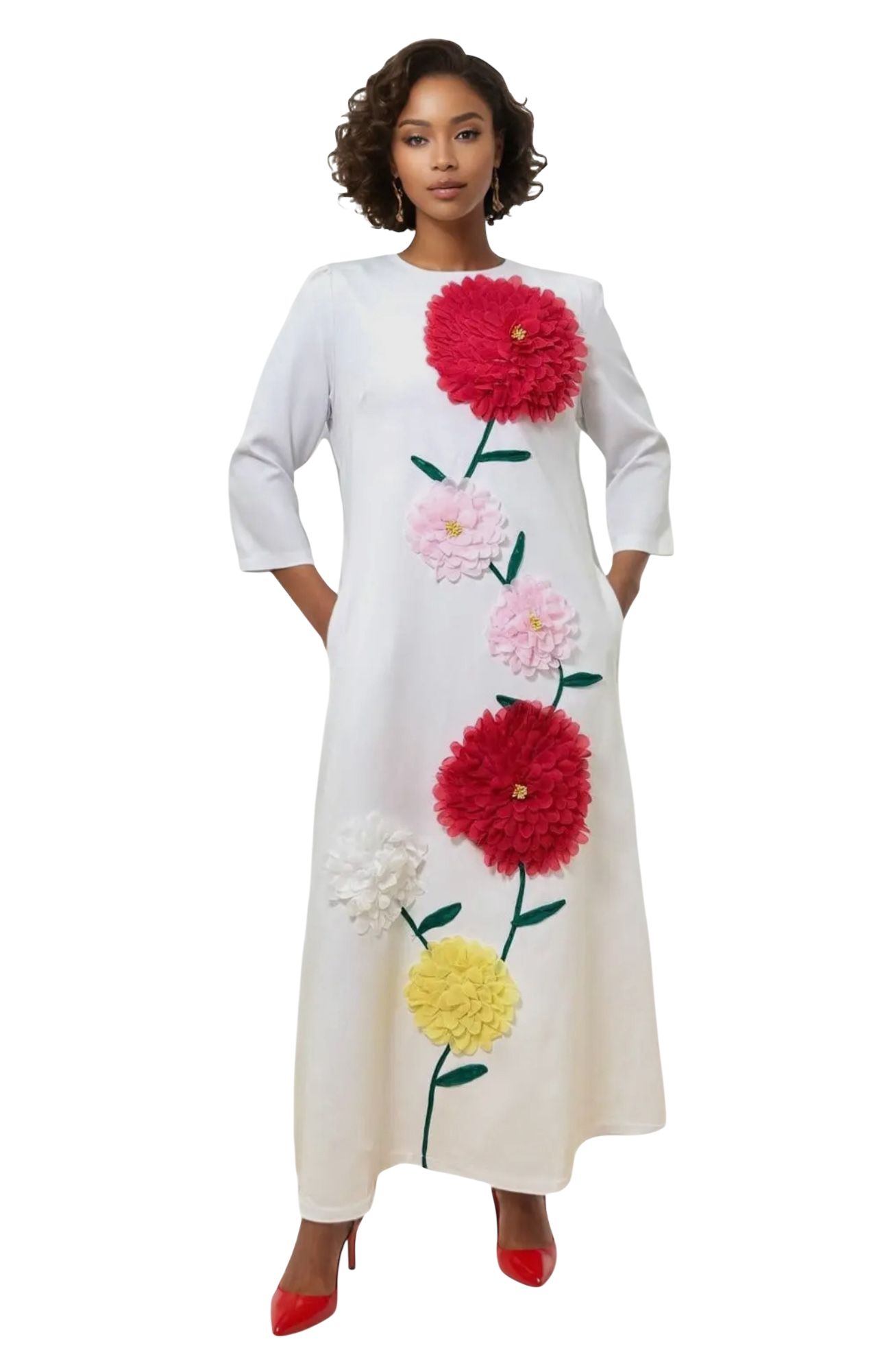 Dahlia Appliqué Maxi Dress