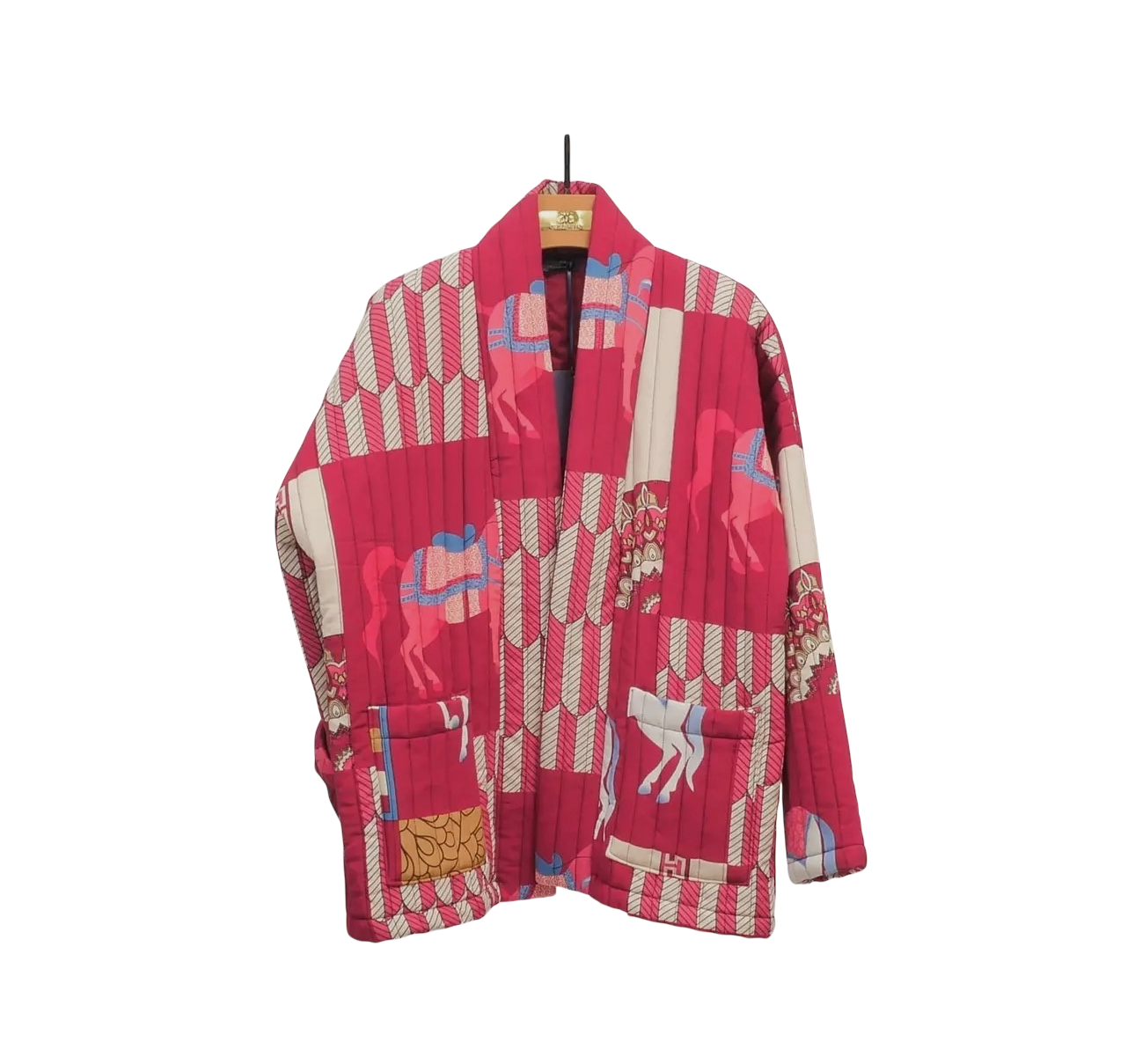 Quilted Printed Kimono Jacket
