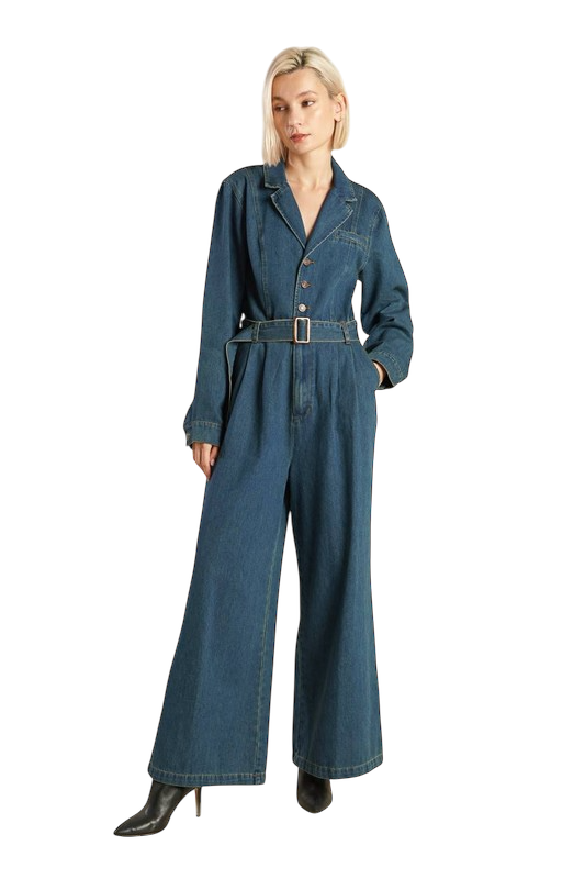Denim Long Sleeve Jumpsuit