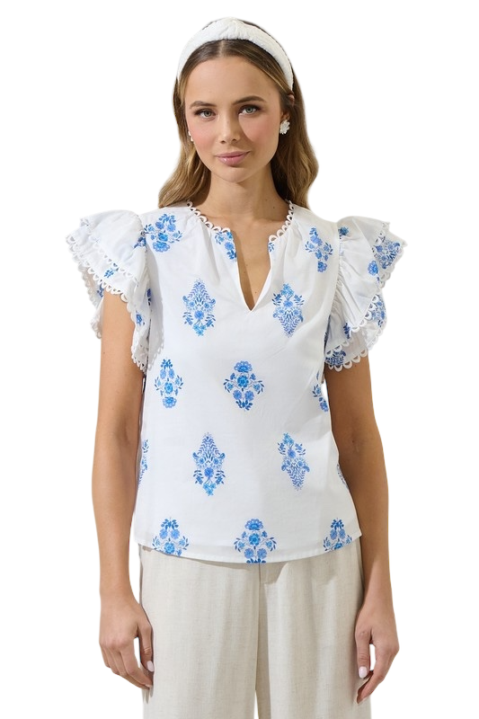 Yila Floral Ruffle Top