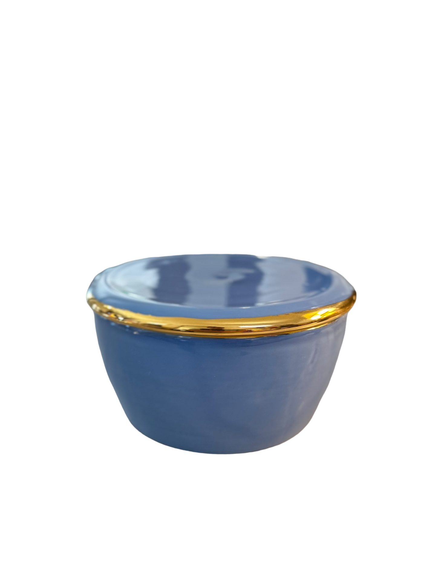 Lidded Box with Gold Luster Rim