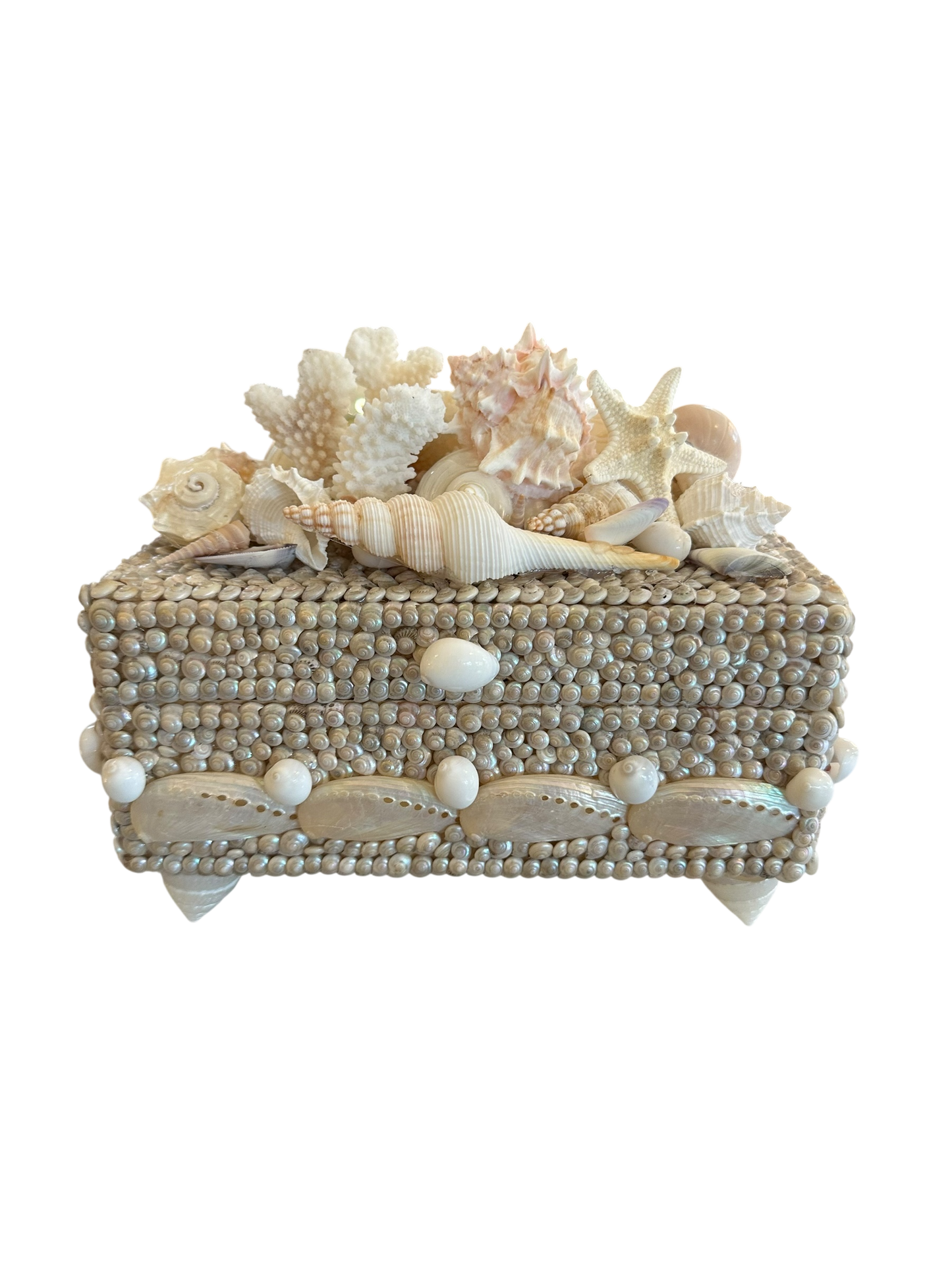 Jenn Leverett Art - Footed Shell Encrusted Box