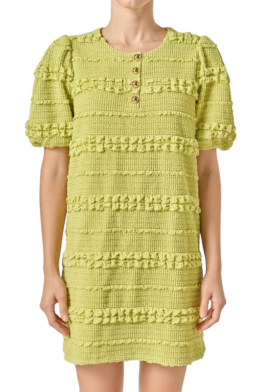 Smocked Mini Dress - Pistachio