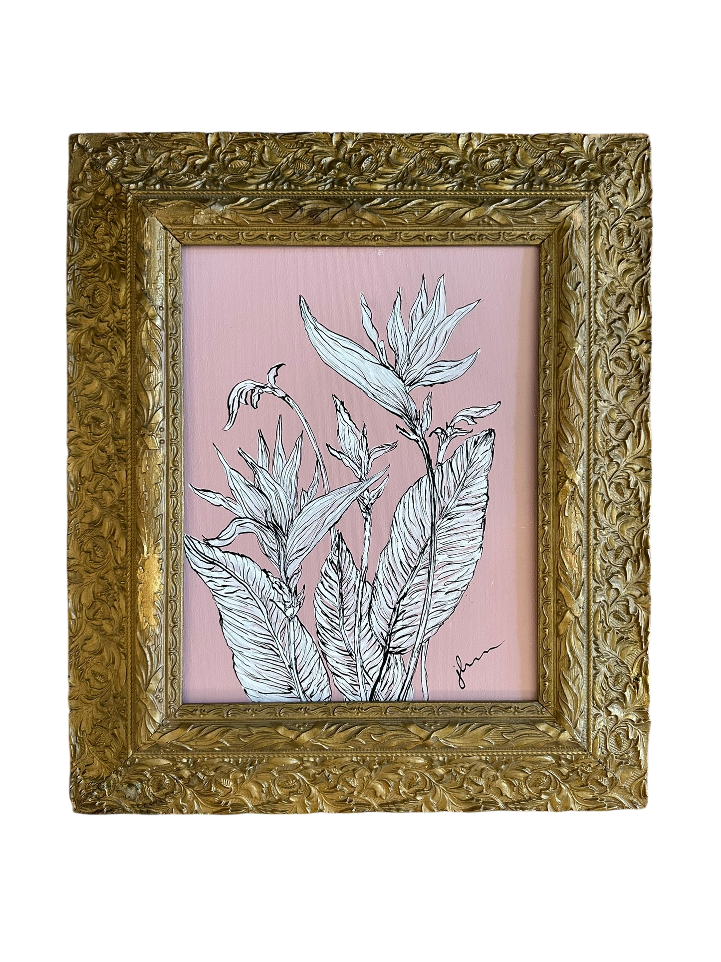 Jenn Leverett Art - Birds of Paradise Reverse Botanical