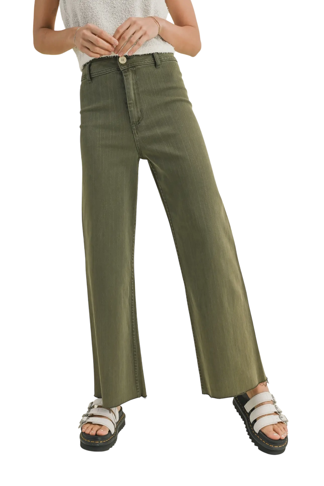 Straight Wide Leg Denim Pants