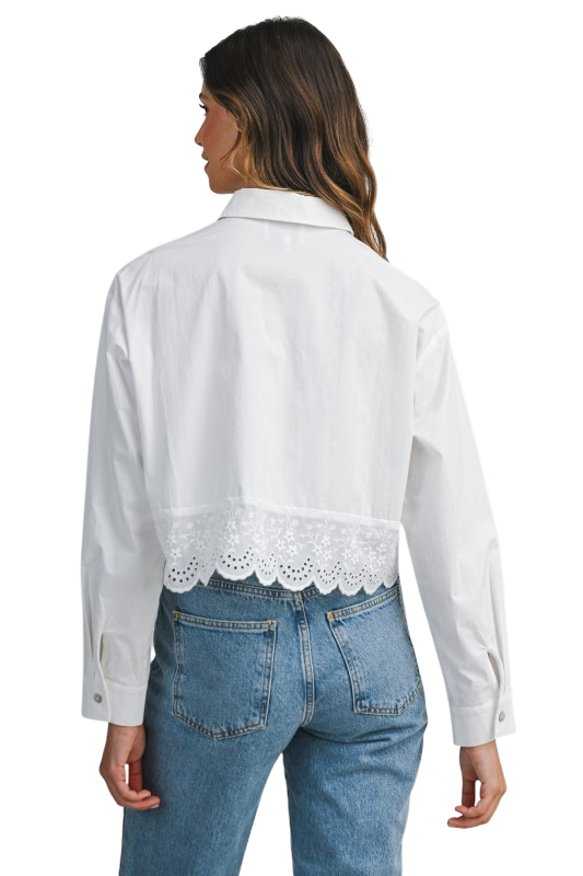Eyelet Hem Button Down