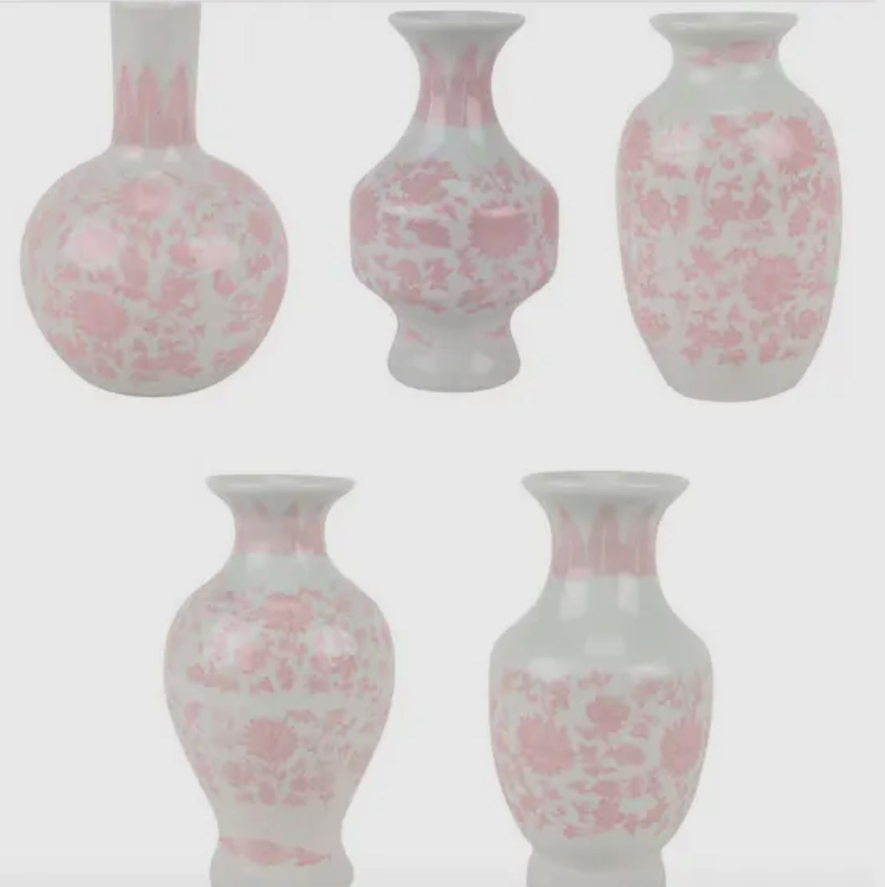 Mini Pink & White Vases