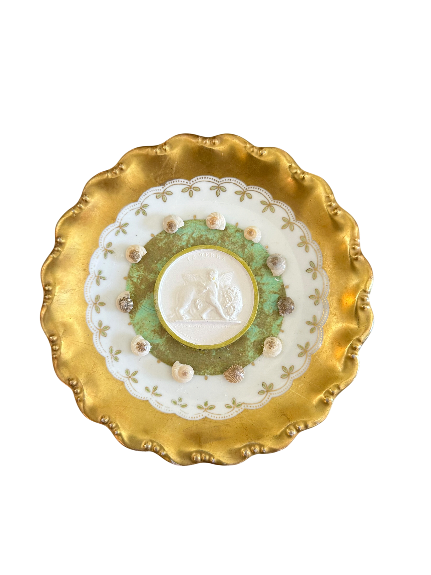 Jenn Leverett Art - Intaglio & Shells on Limoges
