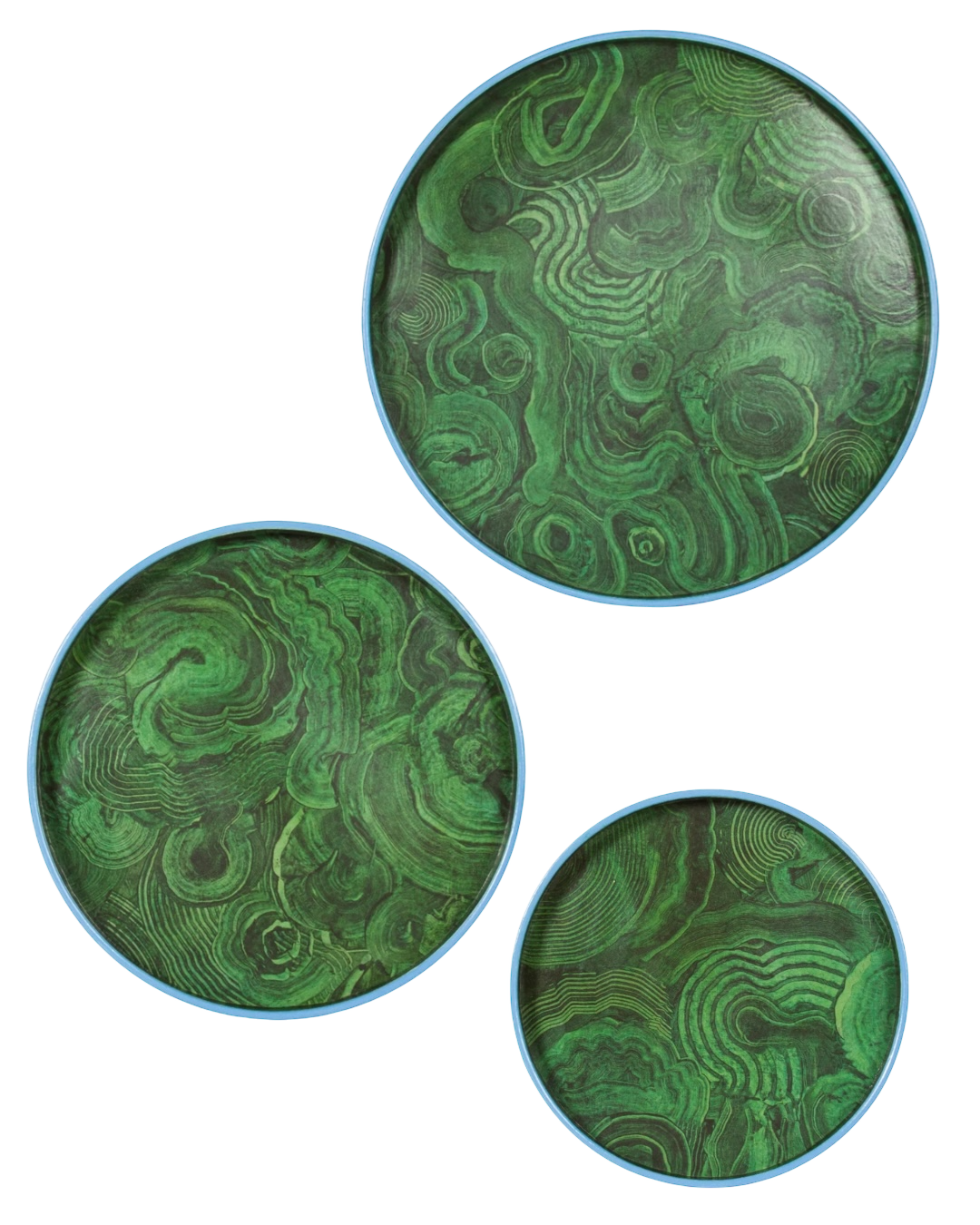 Malachite Tray with Blue Border