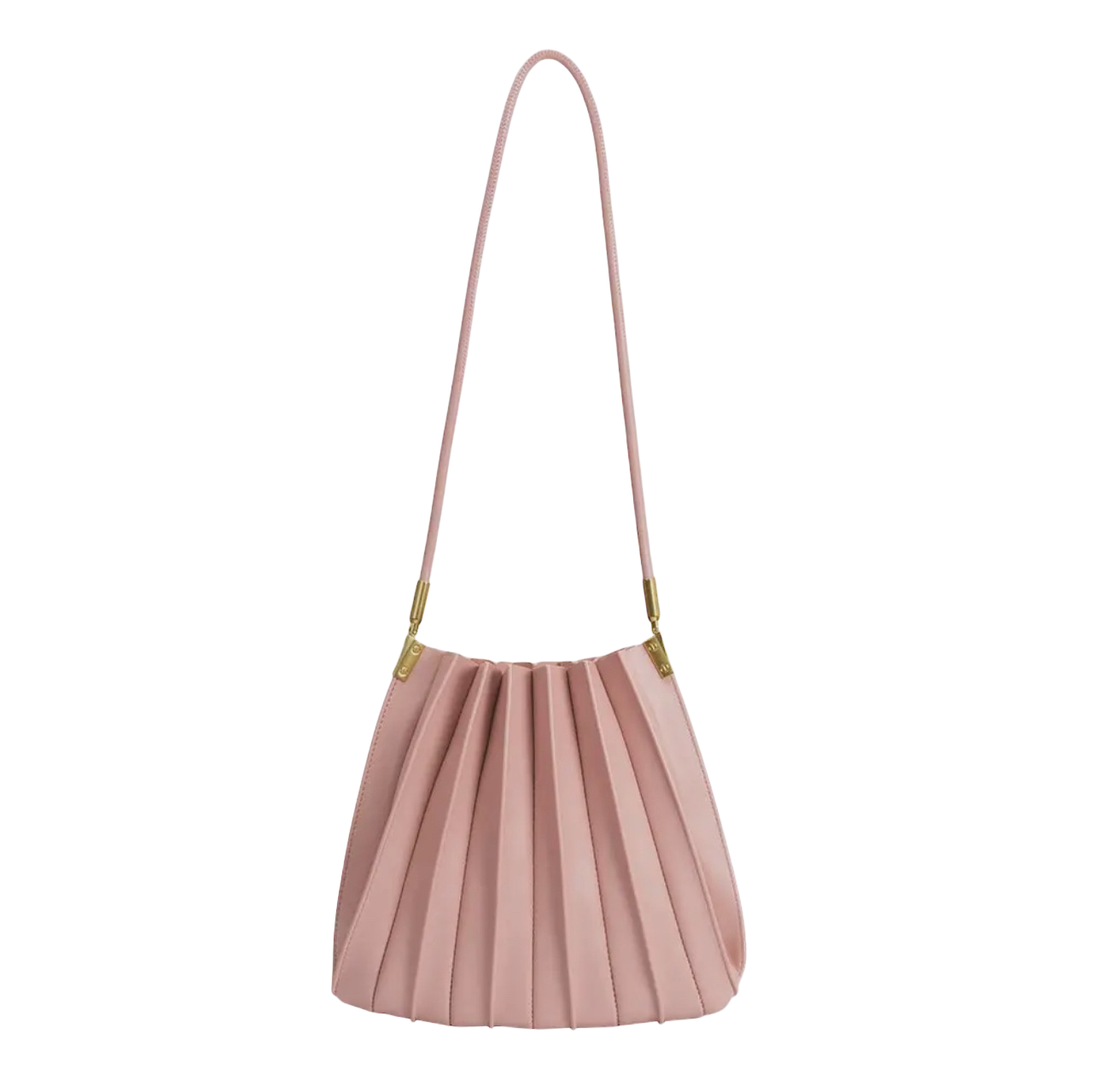 Carrie Blush Pleated Vegan Shoulder Bag
